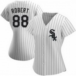 Women Chicago White Sox 88 Luis Robert White Nike Coolbase Jersey