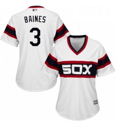 Womens Majestic Chicago White Sox 3 Harold Baines Replica White 2013 Alternate Home Cool Base MLB Jersey