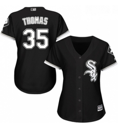 Womens Majestic Chicago White Sox 35 Frank Thomas Authentic Black Alternate Home Cool Base MLB Jersey