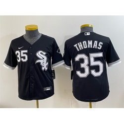 Youth Chicago White Sox  35 Frank Thomas Black Stitched Baseball Jersey