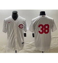 Men Cincinnati Reds 38 Jose Barrero White Field Of Dreams Stitched Baseball Jersey