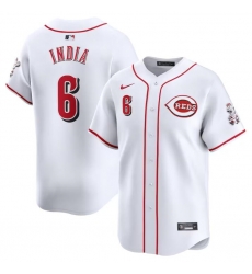 Men Cincinnati Reds 6 Jonathan India White Home Limited Stitched Baseball Jersey