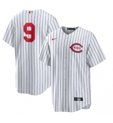 Men Cincinnati Reds 9 Mike Moustakas 2022 White Field Of Dreams Stitched Baseball Jersey