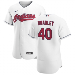 Men Cleveland Indians 40 Bobby Bradley Men Nike White Home 2020 Flex Base Team MLB Jersey