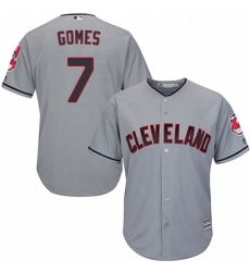 Youth Majestic Cleveland Indians 7 Yan Gomes Authentic Grey Road Cool Base MLB Jersey