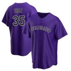 Men Nike Colorado Rockies 35 Elias Diaz Purple Cool Base MLB Jersey