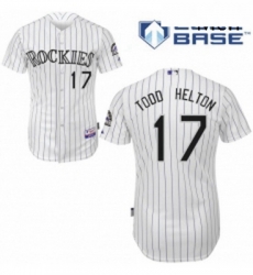 Mens Majestic Colorado Rockies 17 Todd Helton Replica White Home Cool Base MLB Jersey