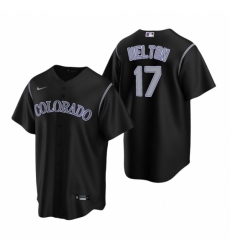 Mens Nike Colorado Rockies 17 Todd Helton Black Alternate Stitched Baseball Jerse