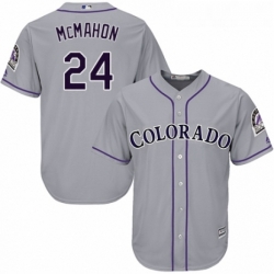 Youth Majestic Colorado Rockies 24 Ryan McMahon Authentic Grey Road Cool Base MLB Jersey 