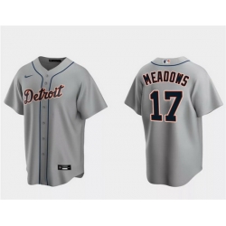 Men Detroit Tigers 17 Austin Meadows Grey Cool Base Stitched Jersey