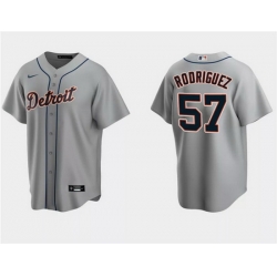 Men Detroit Tigers 57 Eduardo Rodriguez Grey Cool Base Stitched Jersey