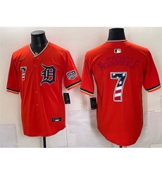 Men Detroit Tigers  7 Kevin McGonigle Orange 2026 USA 250 Fourth of July Stitched Baseball Jersey