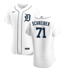 Men Detroit Tigers 71 John Schreiber Men Nike White Home 2020 Flex Base Player MLB Jersey