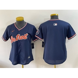Women Detroit Tigers Blank Navy 2026 Alternate Vapor Premier Limited Stitched Baseball Jersey  