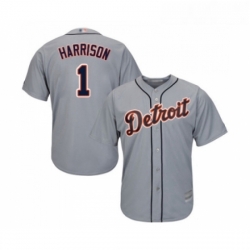 Youth Detroit Tigers 1 Josh Harrison Replica Grey Road Cool Base Baseball Jersey 