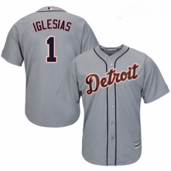 Youth Majestic Detroit Tigers 1 Jose Iglesias Replica Grey Road Cool Base MLB Jersey