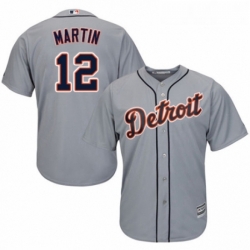 Youth Majestic Detroit Tigers 12 Leonys Martin Authentic Grey Road Cool Base MLB Jersey 