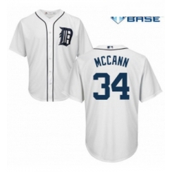 Youth Majestic Detroit Tigers 34 James McCann Replica White Home Cool Base MLB Jersey