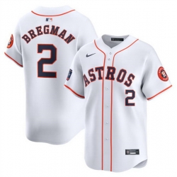 Men Houston Astros 2 Alex Bregman White 2024 World Tour Mexico City Series Home Limited Stitched Baseball Jersey