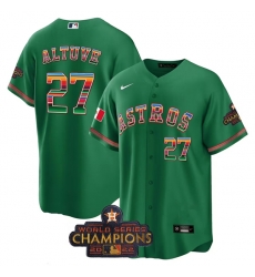 Men Houston Astros 27 Jose Altuve Green Mexico Texas Cool Base Stitched Baseball Jersey