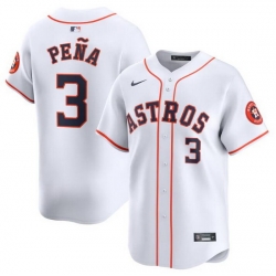 Men Houston Astros 3 Jeremy Pena White 2024 Home Limited Stitched Baseball Jersey