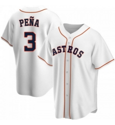 Men Houston Astros 3 Jeremy Pena White Cool Base Stitched Jersey