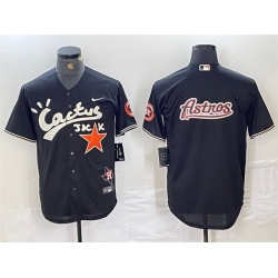 Men Houston Astros Team Big Logo Black Cactus Jack Vapor Premier Limited Stitched Baseball Jersey 3