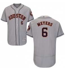 Men Nike Houston Astros Jacob Meyers 6 Gray Flex Base Home Jersey