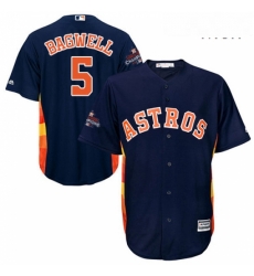 Mens Majestic Houston Astros 5 Jeff Bagwell Replica Navy Blue Alternate 2017 World Series Champions Cool Base MLB Jersey