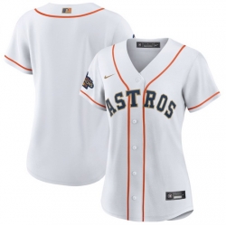 Women Houston Astros Blank White 2023 Gold Collection With World Serise Champions Patch Stitched Jersey