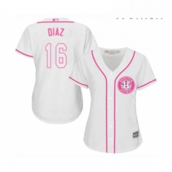 Womens Houston Astros 16 Aledmys Diaz Authentic White Fashion Cool Base Baseball Jersey 