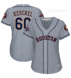 Womens Majestic Houston Astros 60 Dallas Keuchel Authentic Grey Road 2017 World Series Champions Cool Base MLB Jersey