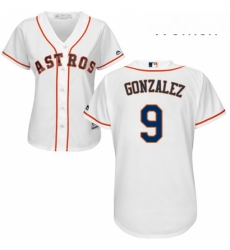 Womens Majestic Houston Astros 9 Marwin Gonzalez Replica White Home Cool Base MLB Jersey 