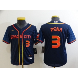 Youth Houston Astros 3 Jeremy Pena 2022 Navy City Connect Stitched Jersey