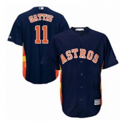 Youth Majestic Houston Astros 11 Evan Gattis Replica Navy Blue Alternate Cool Base MLB Jersey