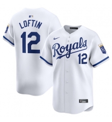 Men Kansas City Royals 12 Nick Loftin White 2024 Home Limited Stitched Baseball Jersey