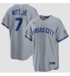 Men Kansas City Royals 7 Bobby Witt Jr Gray 2026 All Star Game USA 250 Patch Stitched Baseball Jersey Men Kansas City Royals 7 Bobby Witt Jr Gray 2026 All Star Game USA 250 Patch Stitched Baseball Jersey