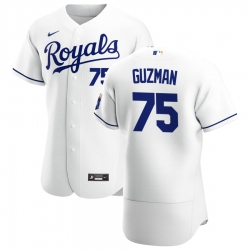 Men Kansas City Royals 75 Jeison Guzman Men Nike White Home 2020 Flex Base Player MLB Jersey