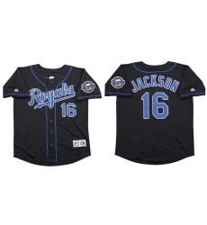 Men Kansas City Royals Bo Jackson #16 Black Baseball Stitched Jersey Men Kansas City Royals Bo Jackson #16 Black Baseball Stitched Jersey