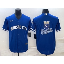 Men Kansas City Royals Royal Team Big Logo Cool Base Stitched Jersey