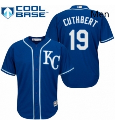 Mens Majestic Kansas City Royals 19 Cheslor Cuthbert Replica Blue Alternate 2 Cool Base MLB Jersey 