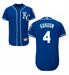 Mens Majestic Kansas City Royals 4 Alex Gordon Royal Blue Alternate Flex Base Authentic Collection MLB Jersey