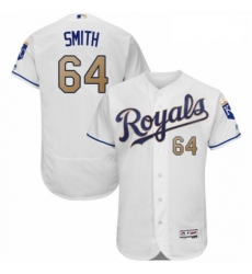 Mens Majestic Kansas City Royals 64 Burch Smith White Flexbase Authentic Collection MLB Jersey