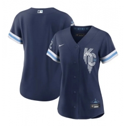 Women Kansas City Royals Blank 2022 Navy City Connect Cool Base Stitched Jersey