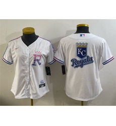 Women Kansas City Royals Team Big Logo White 2026 City Connect Stadium Stitched Baseball Jersey Women Kansas City Royals Team Big Logo White 2026 City Connect Stadium Stitched Baseball Jersey