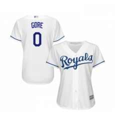 Womens Kansas City Royals 0 Terrance Gore Replica White Home Cool Base Baseball Jersey 