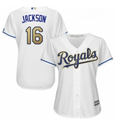 Womens Majestic Kansas City Royals 16 Bo Jackson Replica White Home Cool Base MLB Jersey