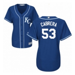 Womens Majestic Kansas City Royals 53 Melky Cabrera Replica Blue Alternate 2 Cool Base MLB Jersey 