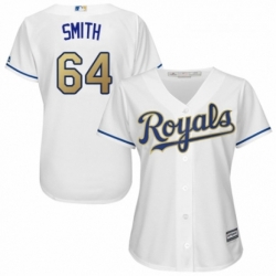 Womens Majestic Kansas City Royals 64 Burch Smith Replica White Home Cool Base MLB Jersey 