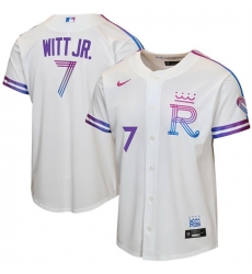 Youth Kansas City Royals 7 Bobby Witt Jr White 2026 City Connect Stadium Stitched Baseball Jersey Youth Kansas City Royals 7 Bobby Witt Jr White 2026 City Connect Stadium Stitched Baseball Jersey